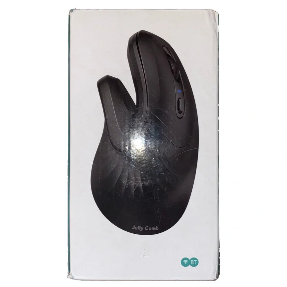 Jelly Comb 2.4G USB Bluetooth Ergonomic Optical Vertical Mouse Model MV045,Black